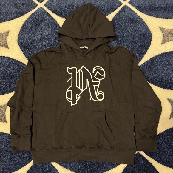 Palm Angels PA Logo Black Hoodie Mens Large - Picture 1 of 4